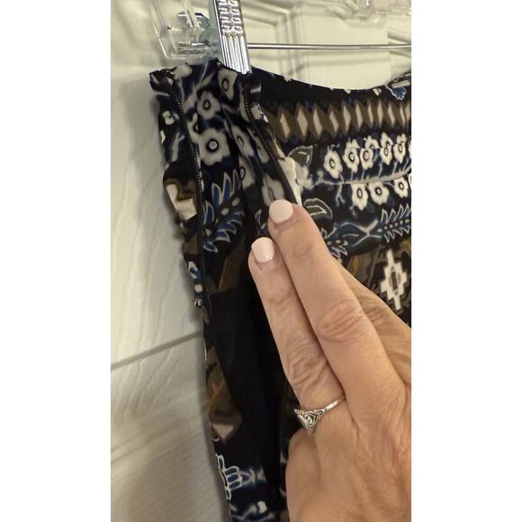 Veronica Beard 100% Silk Skirt Sz 4 Black Floral Sarong Knot Boho Office High Lo - Picture 7 of 16